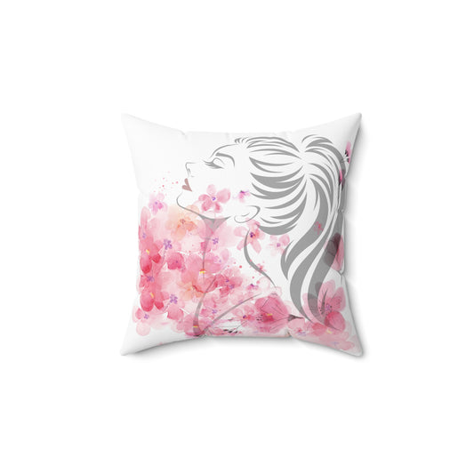 Square Pillow - Woman Side View