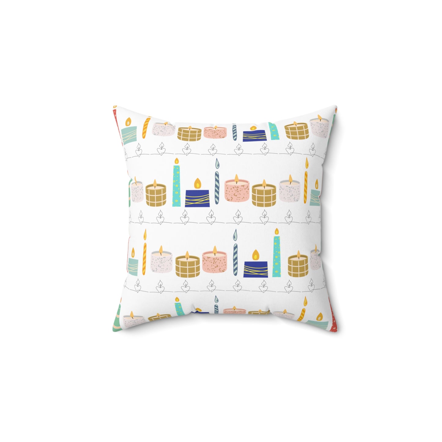 Square Pillow - Candle Pattern