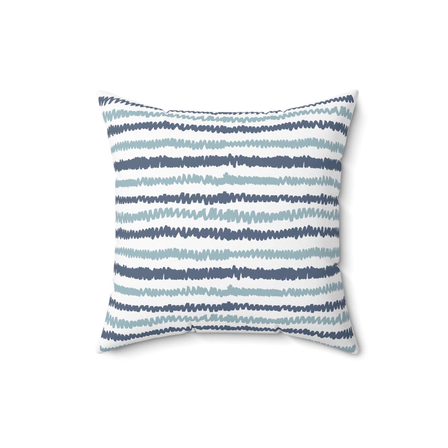 Square Pillow - Blue Lines Pattern