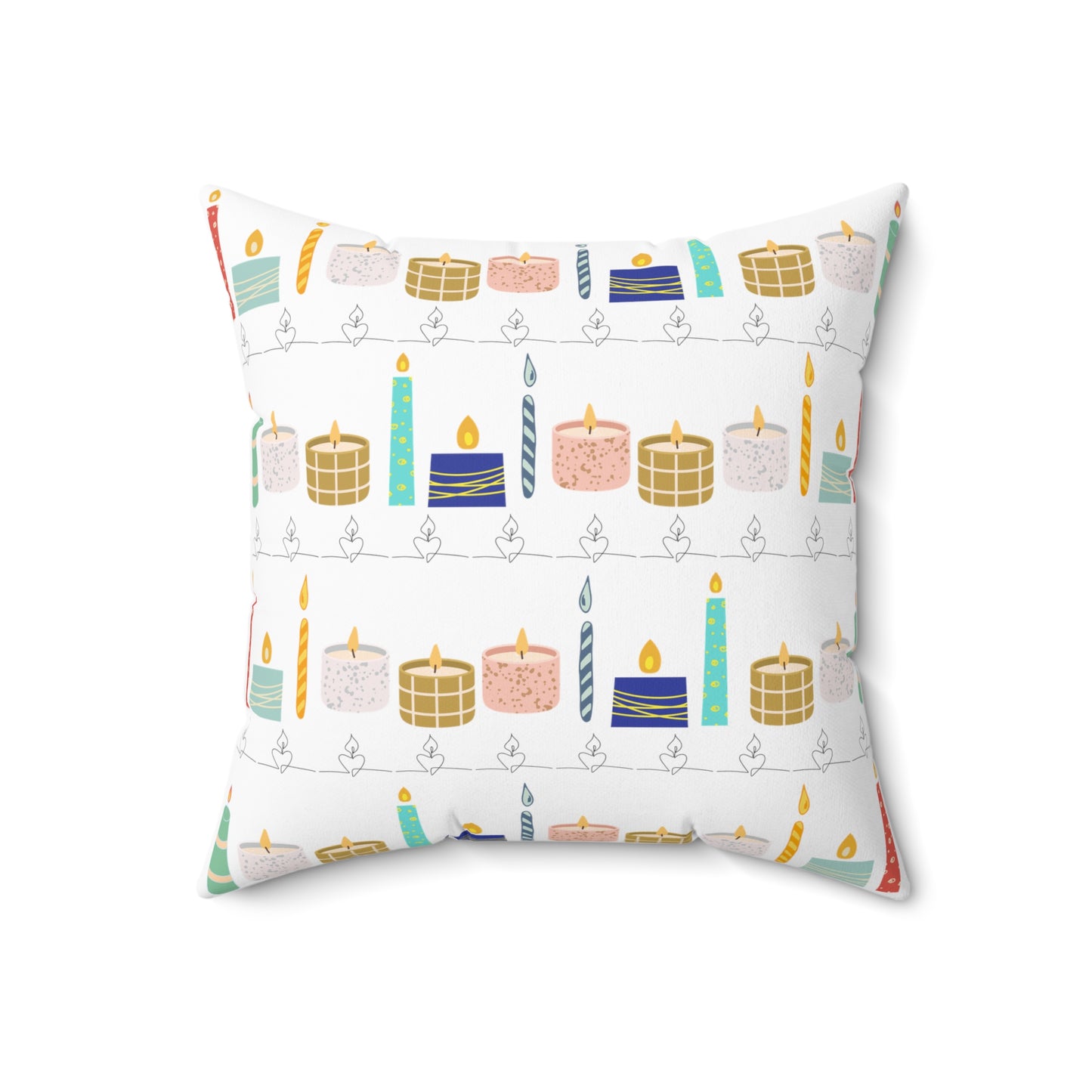 Square Pillow - Candle Pattern