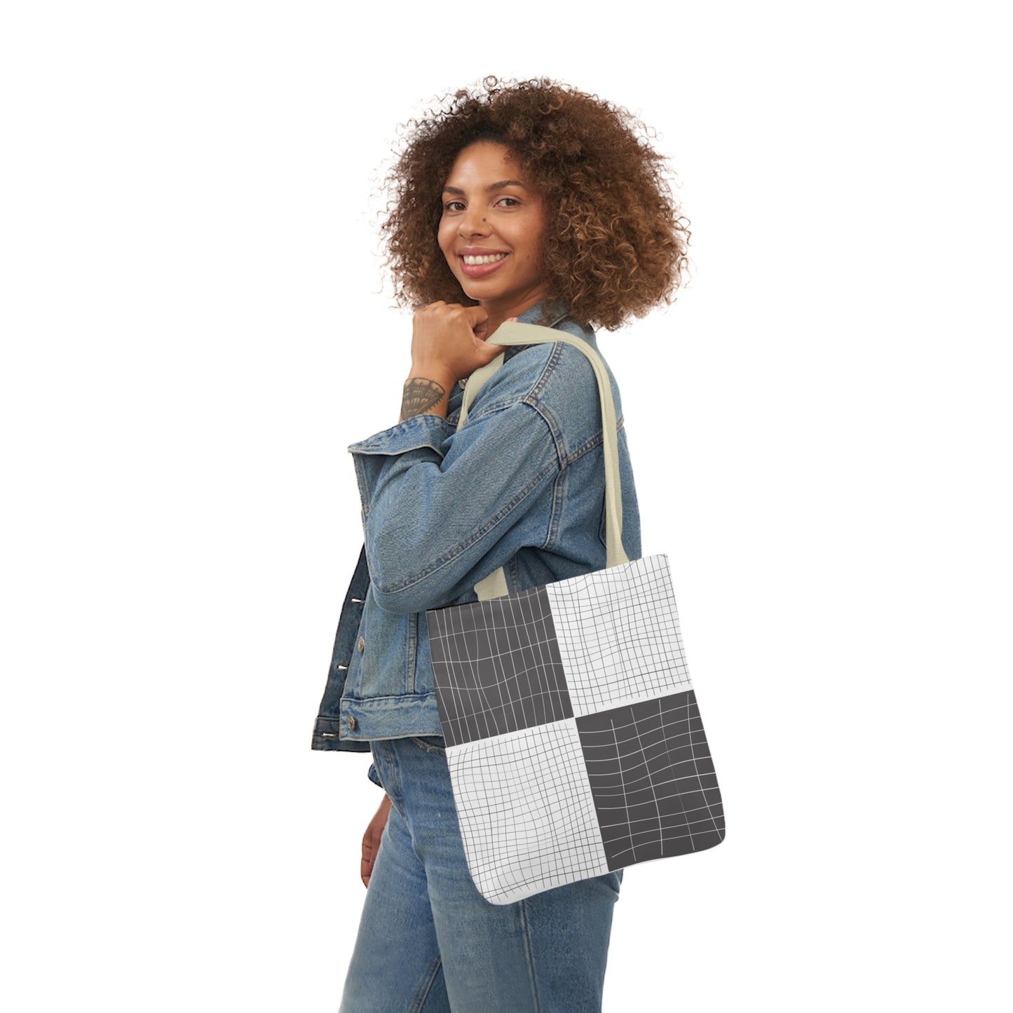 Tote Bag - Black & White Lines