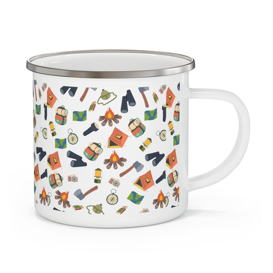 Enamel Mug - Camping Pattern