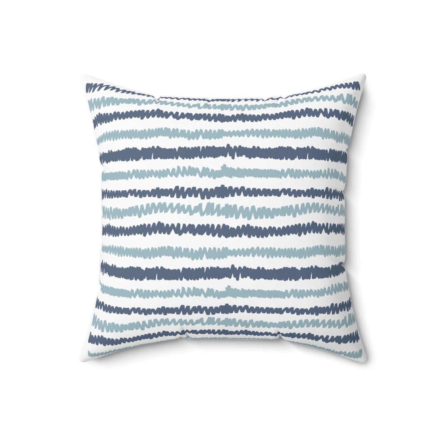 Square Pillow - Blue Lines Pattern