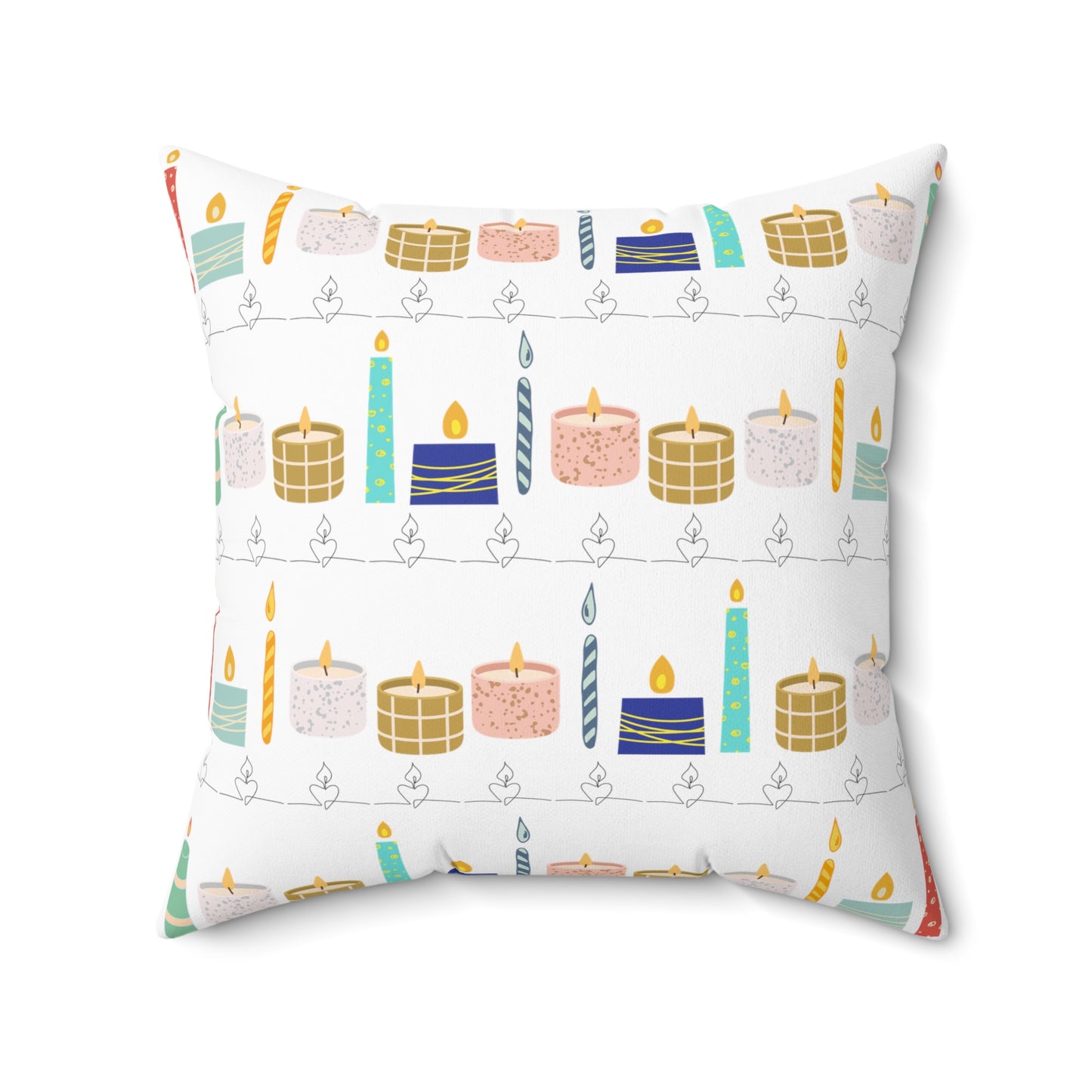 Square Pillow - Candle Pattern